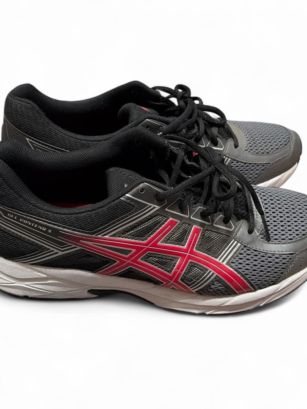ASICS Men's Gray and Red Athletic Running Shoes